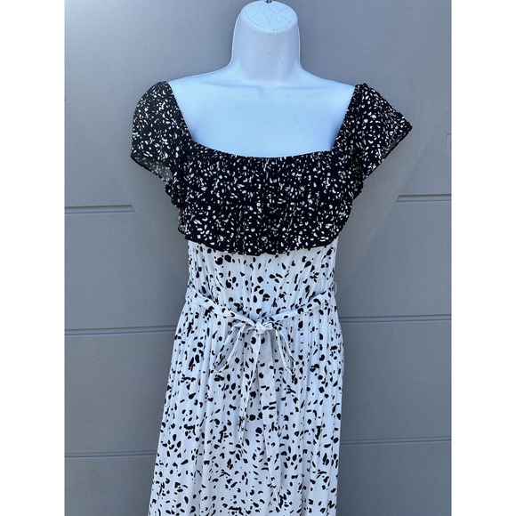 NWT Les Serein Stitch Fix Bohemian Maxi Tiered Ruffle Dress, Off-shoulder Sz M - Picture 6 of 8